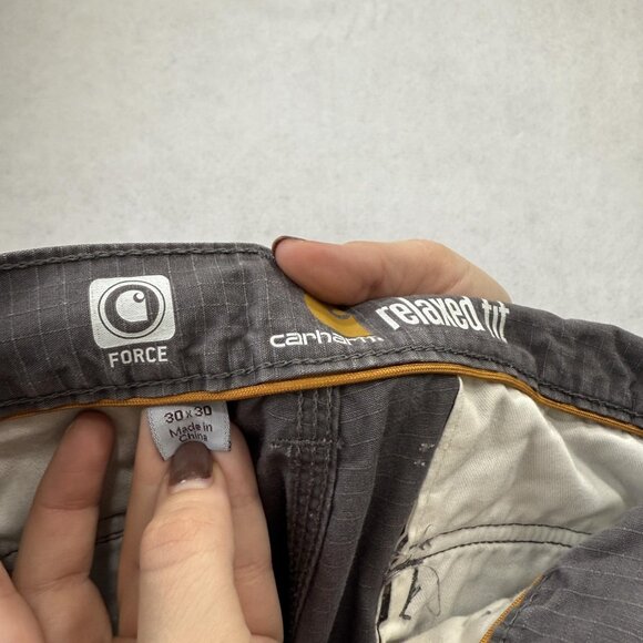 Carhartt Tappen Cargo Pants Mens 30x30 Gray Ripstop Relaxed Fit Force 101148 - Picture 11 of 15